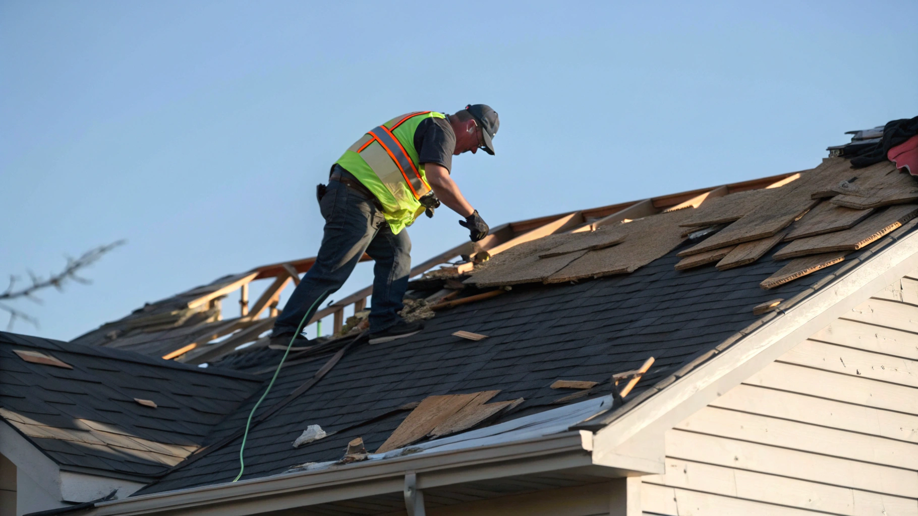 Property residential roof and structural damage review